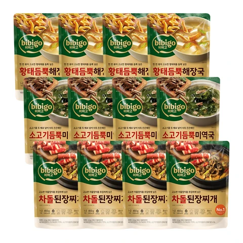 [🏠집밥필수세트] 소고기듬뿍미역국4개+황태듬뿍해장국4개+차돌된장찌개4개