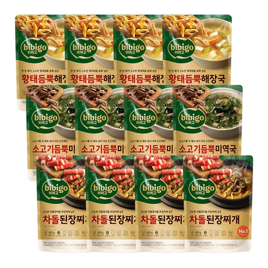 [🏠집밥필수세트] 소고기듬뿍미역국4개+황태듬뿍해장국4개+차돌된장찌개4개