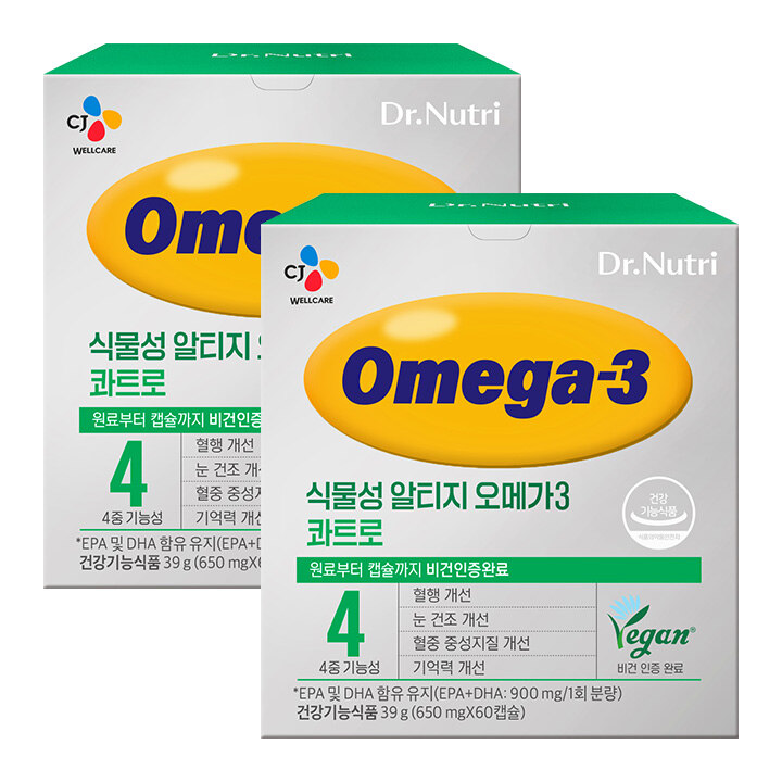 닥터뉴트리 식물성 알티지오메가3콰트로 60캡슐(1개월)X 2개