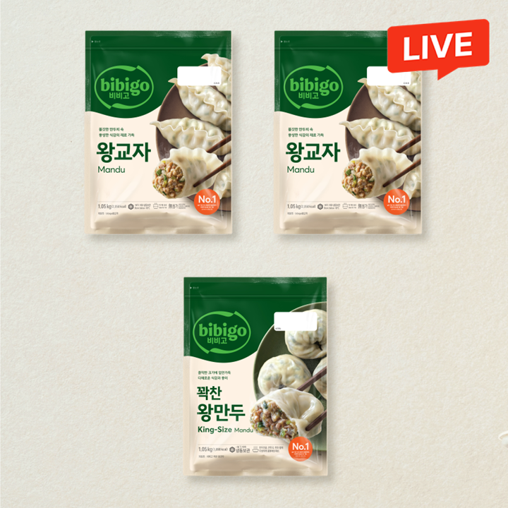 비비고 왕교자 1.05kgX2개+꽉찬 왕만두 고기 1.05kg
