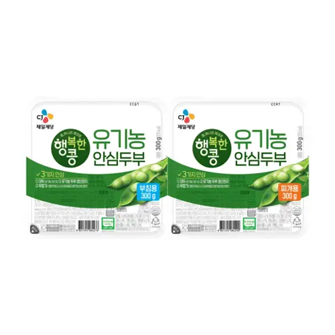 행복한콩 유기농두부 부침용 300g + 찌개용 300g