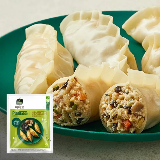 [식물성]비비고 플랜테이블 버섯왕교자 385g