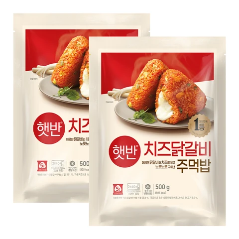 [400개한정]햇반 치즈닭갈비주먹밥 500gX2개