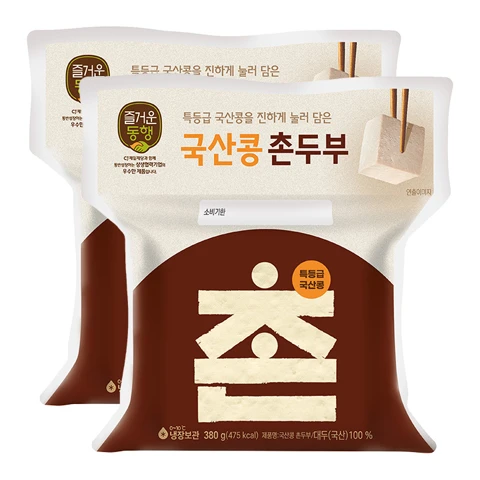 [350개한정]즐거운동행 국산콩촌두부 380g x 2개