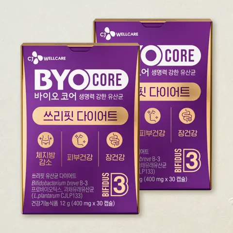 바이오코어 쓰리핏 유산균 다이어트 30캡슐X2개