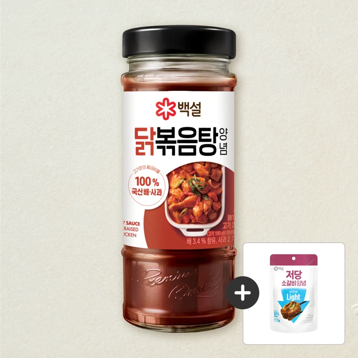 백설 닭볶음탕 양념 490g+[사은품]백설 저당 소갈비 양념 150G