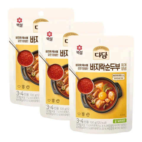 [900개한정]다담 바지락 순두부찌개양념 130gX3개