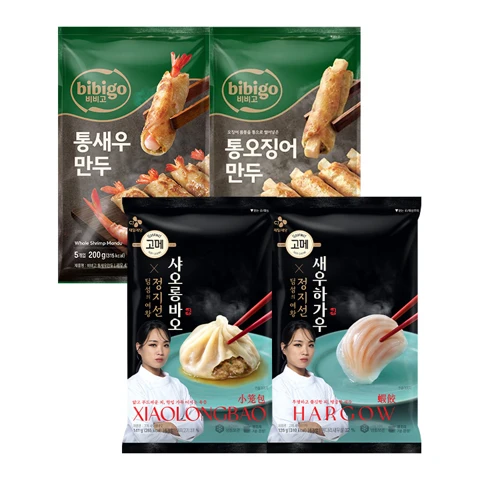 비비고 통원물만두 2종 + 고메 딤섬 2종