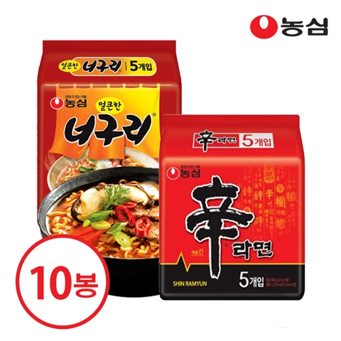 [행사]농심 라면 10봉(신라면5, 너구리5)
