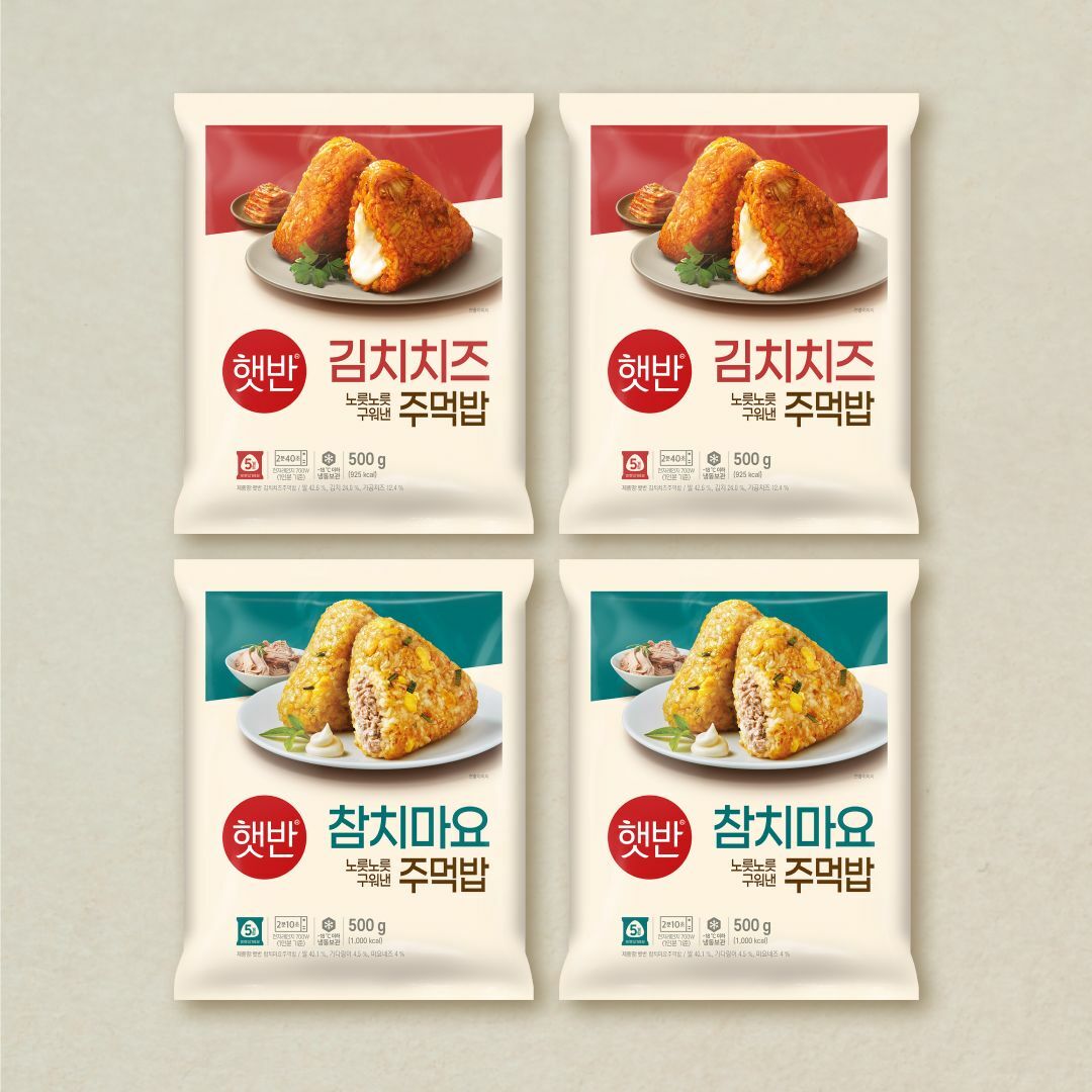 [CJ더마켓] [주먹밥세트]햇반 김치치즈주먹밥 500gX2개+참치마요주먹밥 500gX2개