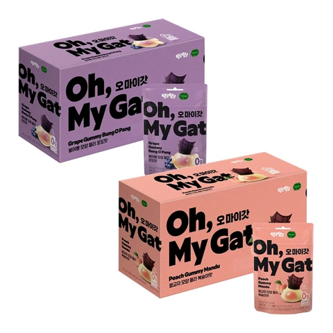비비고 오마이갓 젤리 2종 세트(포도 12개 + 복숭아 12개)
