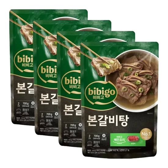[국물맛집] 비비고 본갈비탕 700g(2인분)X 4개