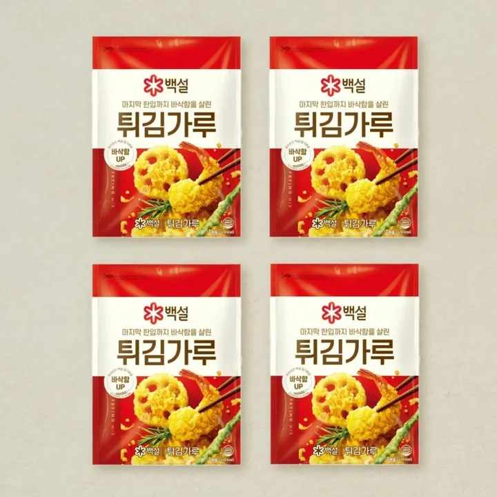 백설 튀김가루 1kg, 4개