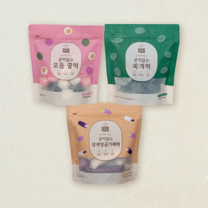 아리울 굳지않는 떡 맛보기 SET 350g*3봉(꿀, 쑥개, 가래떡/벌크)