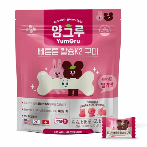 얌그루 뼈튼튼칼슘K2 구미 60개X2개(2개월)