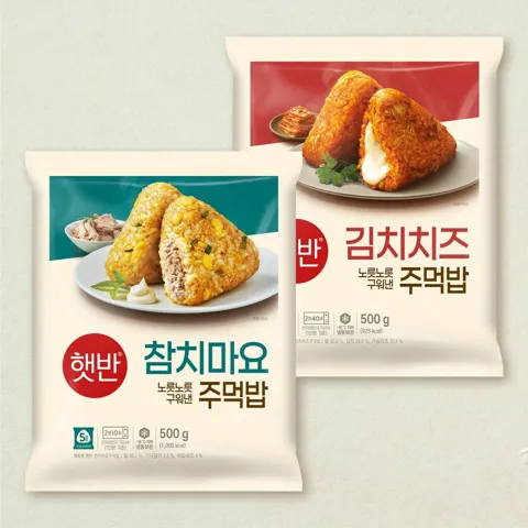 햇반 김치치즈주먹밥 500g + 참치마요주먹밥 500g