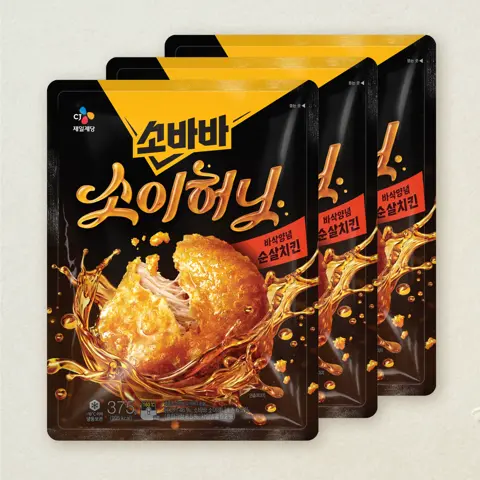 소바바치킨 소이허니 순살 375gX3개