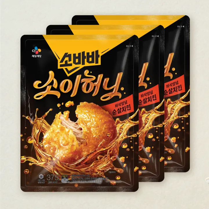 소바바치킨 소이허니 순살 375gX3개