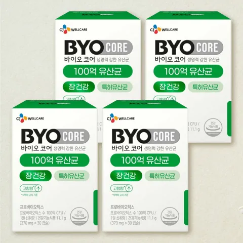 바이오코어 100억 유산균 30캡슐(1개월)X4개