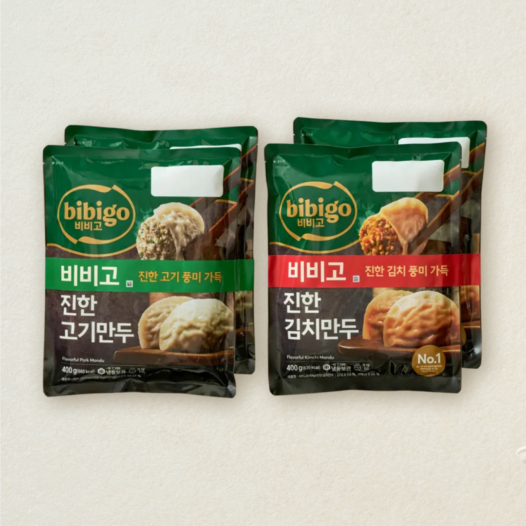 [CJ더마켓] [진한만두세트]비비고 진한고기만두 400gX2개+진한김치만두 400gX2개
