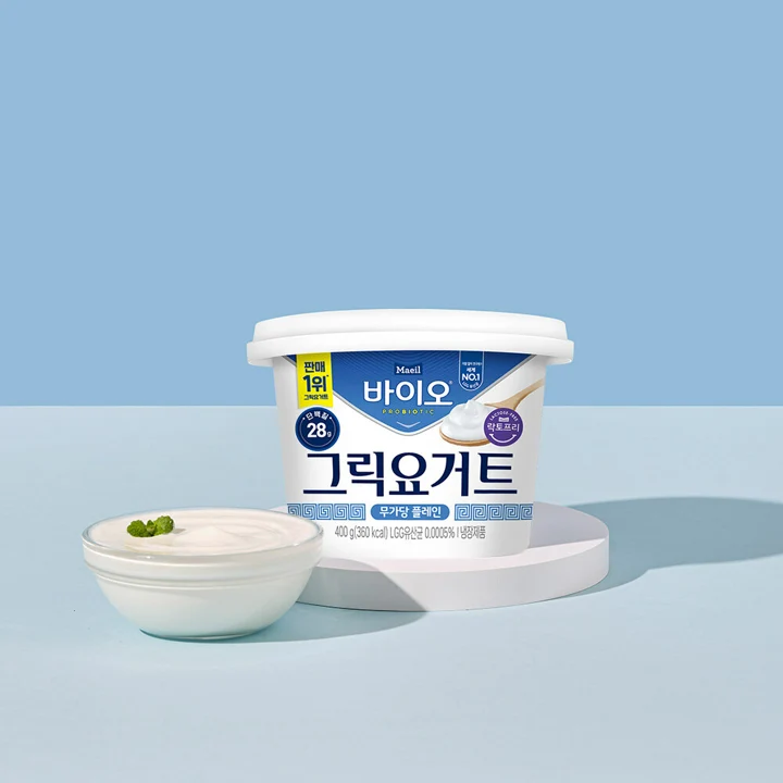 매일바이오 그릭요거트 무가당 플레인 400g 3개
