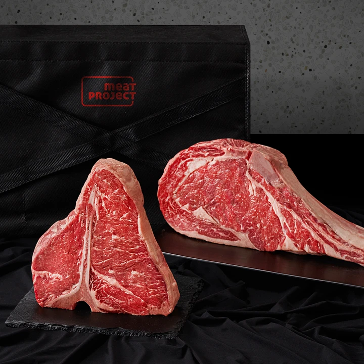 [26추석 선물세트]미트프로젝트 냉장 본인 스테이크 세트(티본400g+토마호크400g)