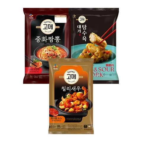 고메 중화짬뽕 652g + 대가 탕수육 390g + 칠리새우 300g