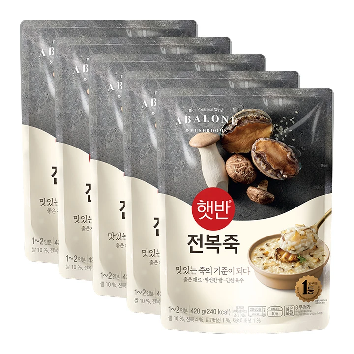 [무료배송][5+5]햇반 전복죽 420g