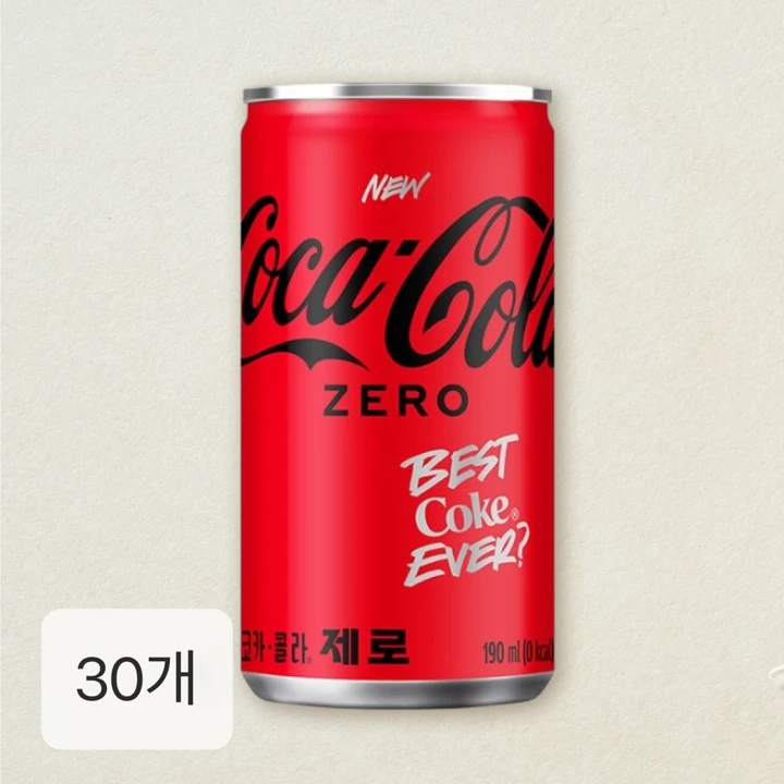 코카-콜라 제로 190ml x 30캔