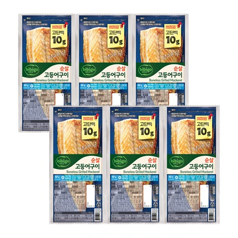 (냉동)비비고 순살 고등어구이 60gX6개