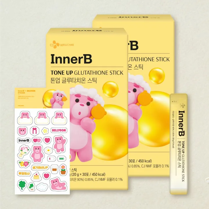 이너비X벨리곰 톤업 글루타치온 스틱 30포X2개