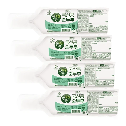 [500개한정]행복한콩 국산콩 순두부330gX 4개