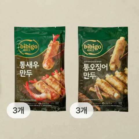 비비고 통새우만두 200gX3개 + 비비고 통오징어만두 200gX3개(총6개)