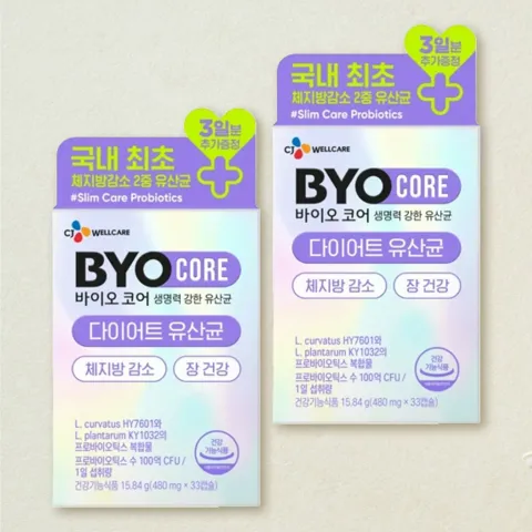 바이오코어 다이어트 유산균 30+3캡슐X2개