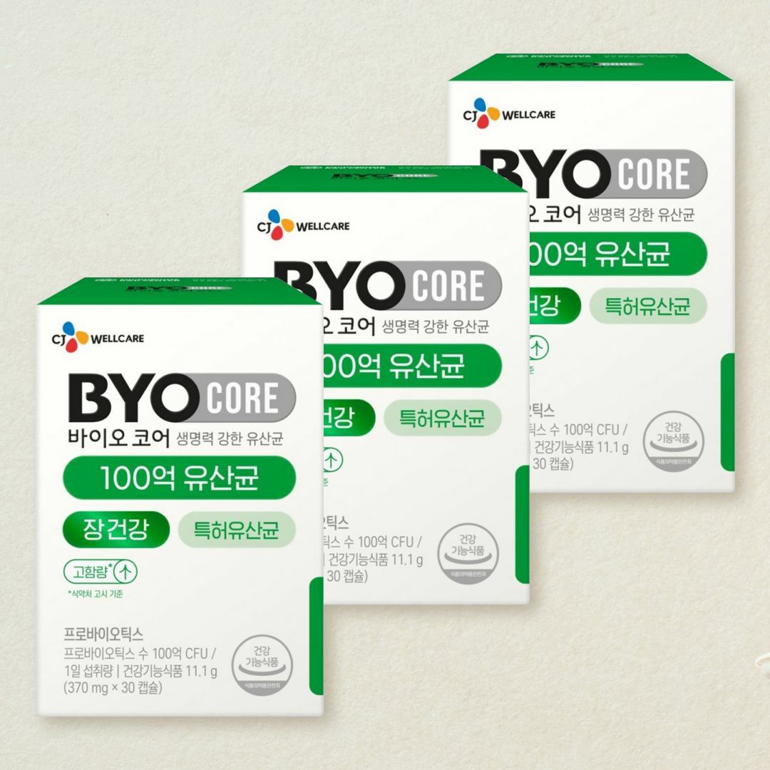 [CJ더마켓] 바이오코어 100억 유산균 30캡슐X3개(3개월)