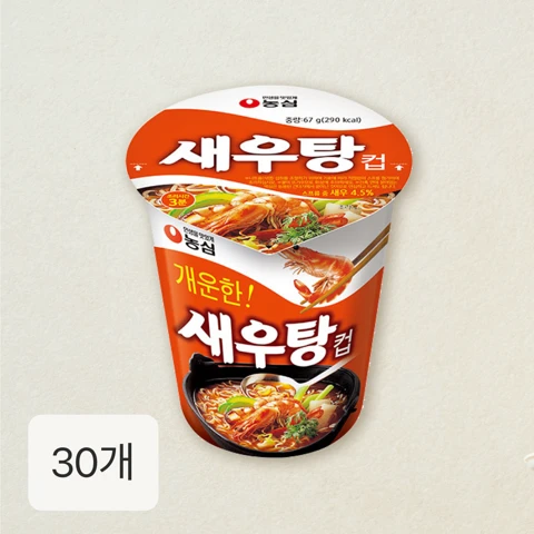 농심 새우탕 소컵 67gX30개