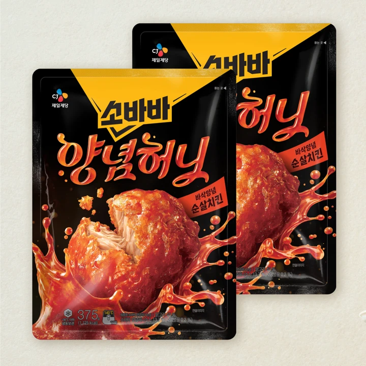 소바바치킨 양념 순살 375gX2개