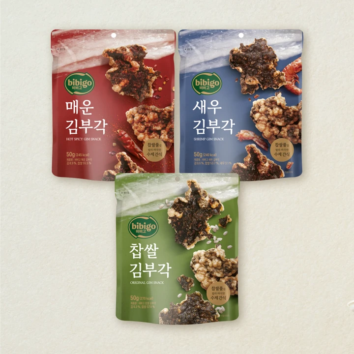 비비고 찹쌀 김부각 50g+비비고 새우 김부각 50g+비비고 매운 김부각 50g