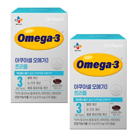 [300개한정]닥터뉴트리 아쿠아셀오메가3 60캡슐 (1개월)X2개