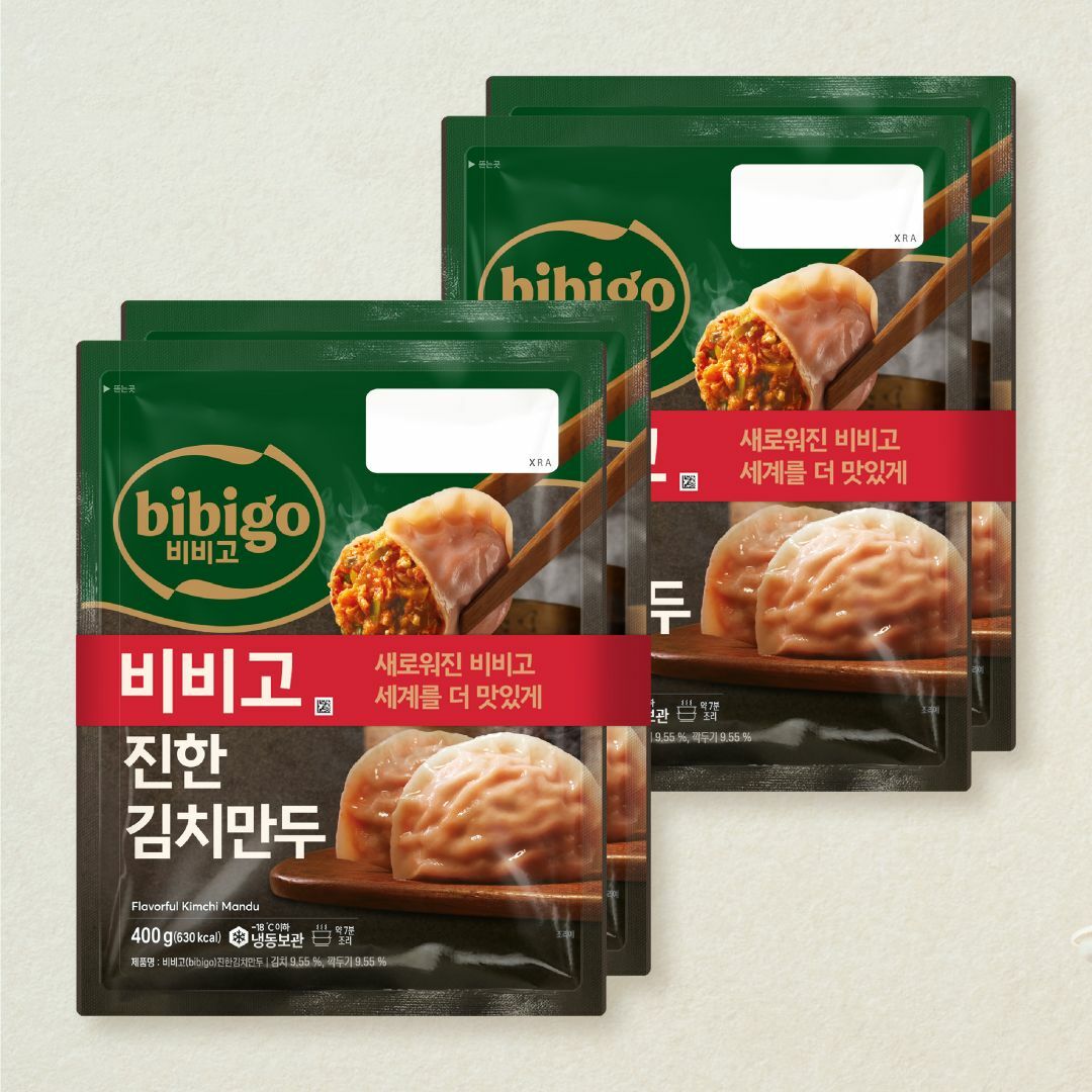 [CJ더마켓] 비비고 진한김치만두 400gX2개X2개