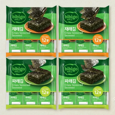 [비비고김세트]비비고 재래+파래김(4gX12봉X각2입)(총 48봉)