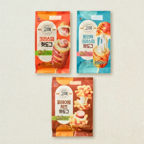[핫도그세트]고메 포테이토치즈 핫도그 400g+통모짜 핫도그 340g+크리스피 핫도그 400g