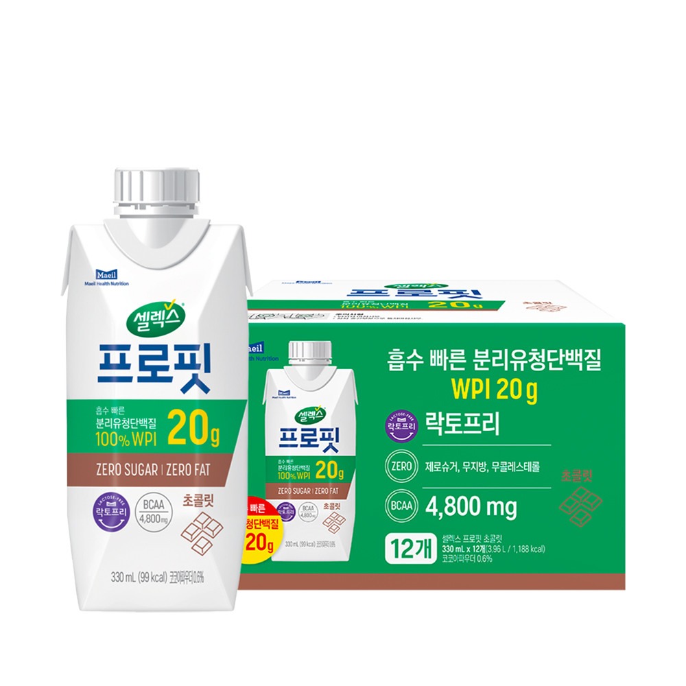 [CJ더마켓] 셀렉스 프로핏웨이프로틴초콜릿330mlx12입