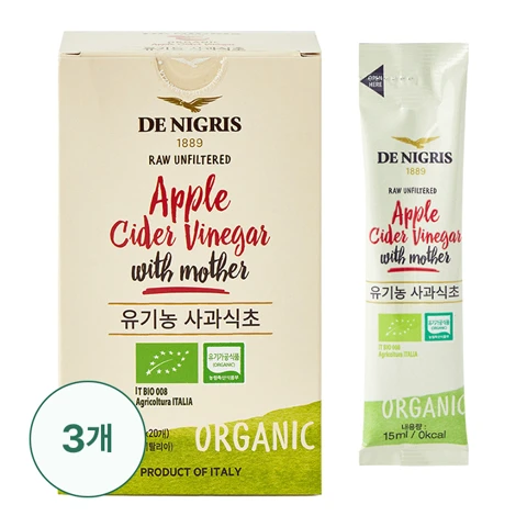 드니그리스 유기농 애플사이다비니거 스틱형 300ml(15mlx20포)X3개