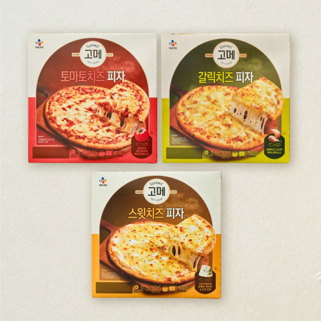 [CJ더마켓] [고메피자세트]스윗치즈325g+토마토치즈345g+갈릭치즈325g (총 3개)
