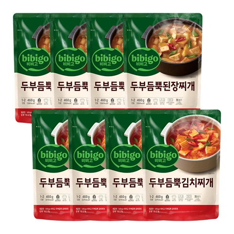 [두부듬뿍 SET]비비고 두부듬뿍 된장찌개 460gX4개 + 두부듬뿍 김치찌개 460gX4개