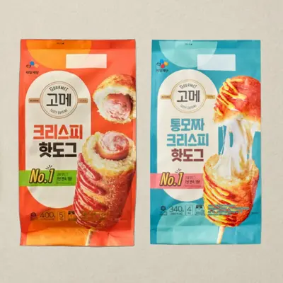 [주말특가]고메 크리스피핫도그 400g+통모짜핫도그 340g