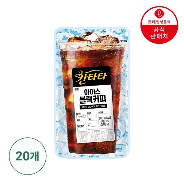 [행사]칸타타 블랙커피 파우치 190ml x 20펫