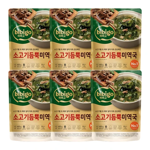 비비고 소고기듬뿍 미역국 460gX6개