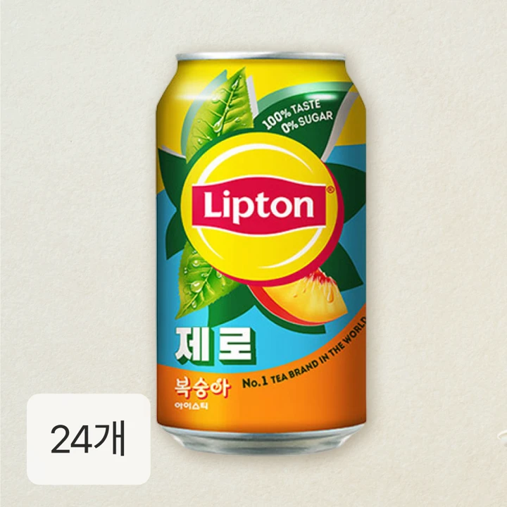 립톤 제로 아이스티 복숭아 355ml x 24캔